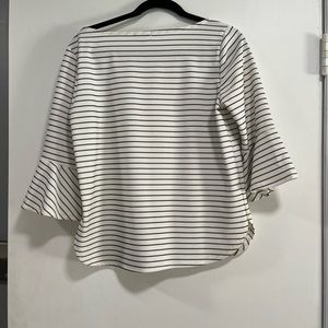 3/4 length polyester black and white striped shirt